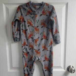 #319 Moose 2T Footed Onesie Pj Pajama Sleeper